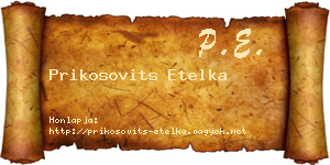Prikosovits Etelka névjegykártya